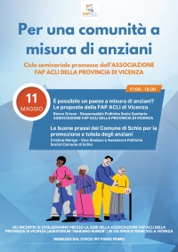 "Per una comunità a misura di anziani" l'11 maggio a Vicenza